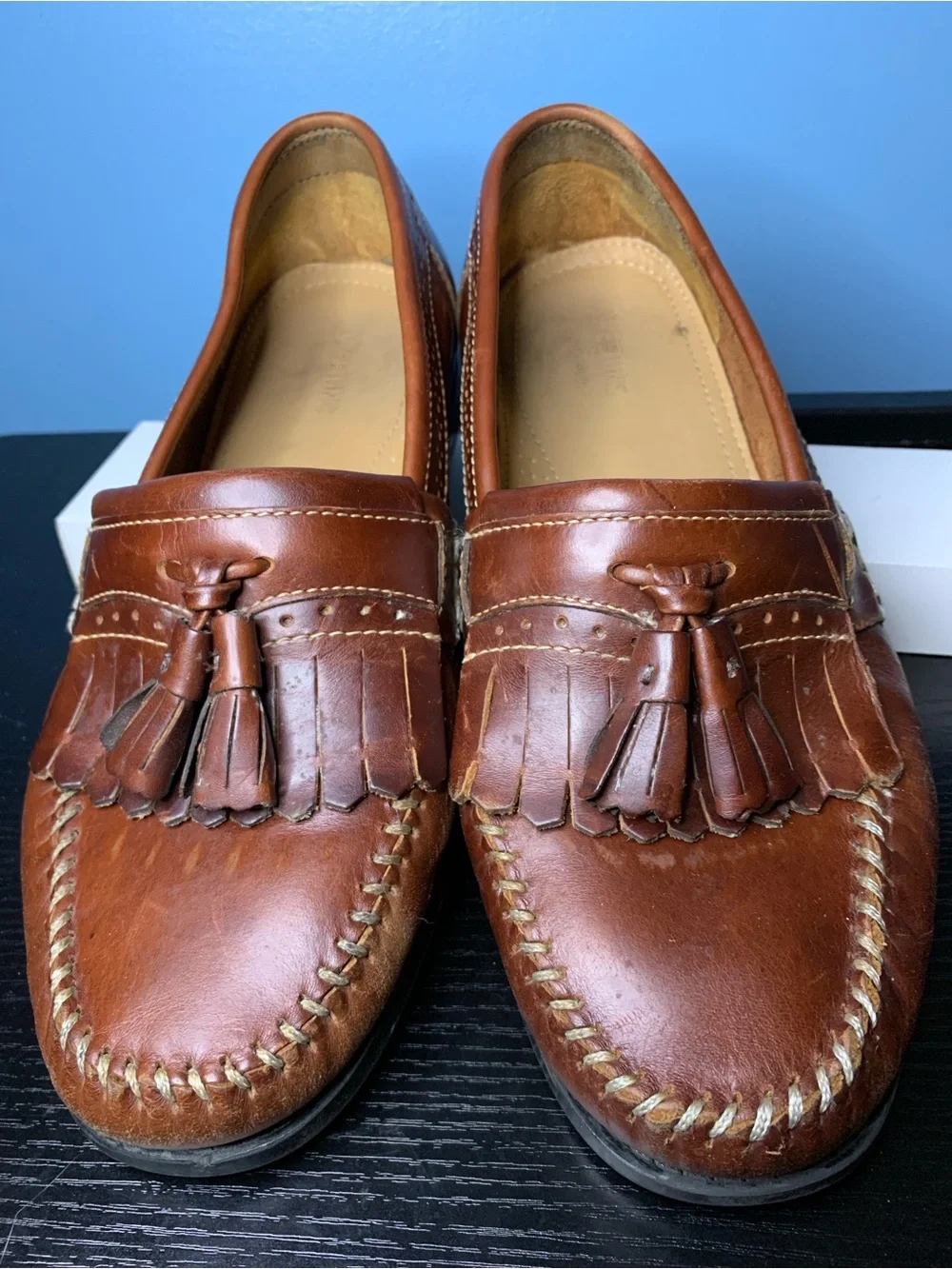 Weejuns Brown Leather Tassel Kiltie Loafers
